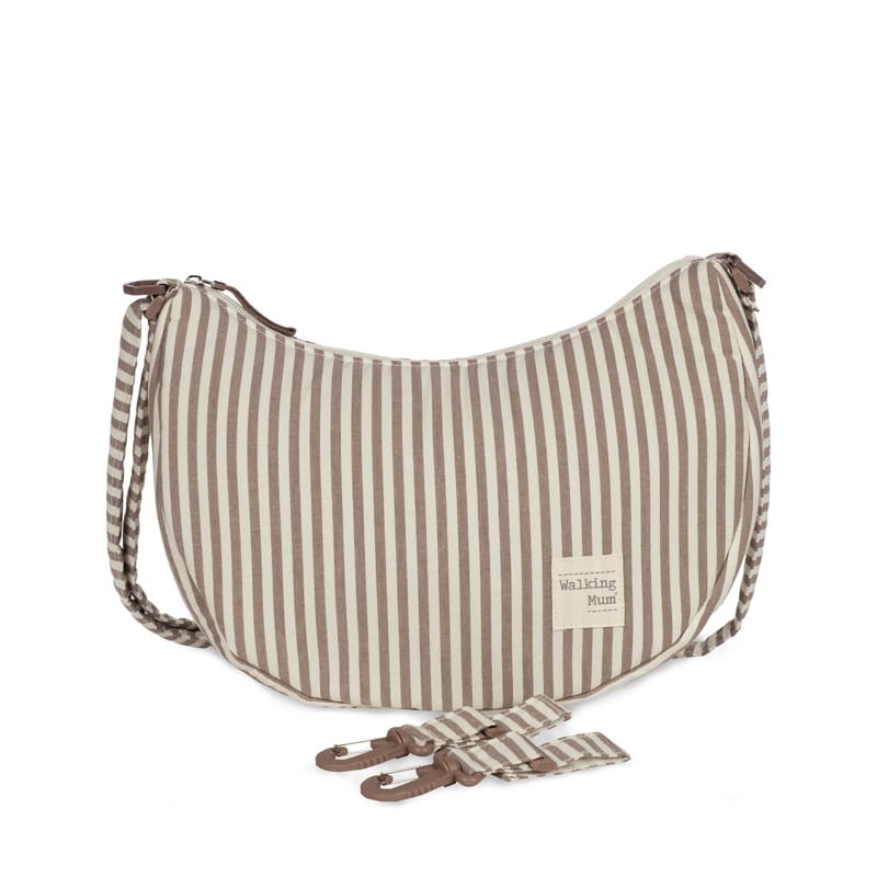 bolso-crossbody-walking-mum-gondola-praline-rayas-moka Bolso crossbody góndola Praliné rayas Moka - Imagen 1