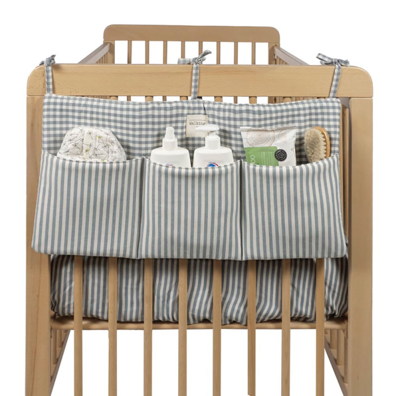 organizador-de-cuna-walking-mum-praline-rayas-y-vichy-matcha-1 Organizador cuna Praliné Vichy/rayas matcha - Imagen 1